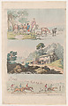 Plate 10, Outlines of Figures, Landscapes and Cattle...for the Use of Learners, Thomas Rowlandson British, Hand-colored etching