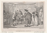 The First Meeting of Matthew Bramble and Humphry Clinker, an illustration from Tobias Smollett's "The Expedition of Humphry Clinker" (London, 1793), Vol. 1. 1793, Charles Grignion, I  British, Etching and engraving