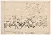 Black Dog Inn Yard At Belfont, Thomas Rowlandson British, Etching