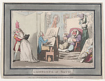 Comforts of Bath, Plate 6, Thomas Rowlandson  British, Hand-colored etching and aquatint