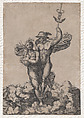Mercury carrying Psyche to Olympus, after Raphael's composition in the Villa Farnesina, Rome, Giovanni Jacopo Caraglio  Italian, Engraving
