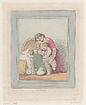 The Nursery, Thomas Rowlandson British, Hand-colored etching
