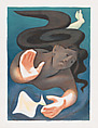 'Hawaiian Swimmer', Jean Charlot  French, Colour lithograph on zinc, trial proof before tint plate
