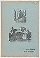 Page 3: scene from a ballad 'Doña Simona' and another scene of a woman shooting a girl, from '36 Grabados' (Mexico, 1943), José Guadalupe Posada  Mexican, Type-metal engraving on blue paper