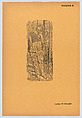 Page 4: a man hung by a rope, from '36 Grabados' (Mexico, 1943), José Guadalupe Posada  Mexican, Zincograph on orange paper