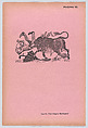 Page 10: Don Chepito being gored by a bull, from '36 Grabados' (Mexico, 1943), José Guadalupe Posada  Mexican, Type-metal engraving on pink paper