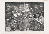 'Great  Builders' (figures engaged in building a pyramid), Jean Charlot  French, Lithograph