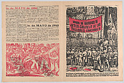 Eight uncut pages from the Marxist newspaper 'Rumbo Grafico' with illustrations by Méndez and Zalce including an advertisement from the TGP offering their design and printing services at competitive prices for effective propaganda, Alfredo Zalce (Mexican, Pátzcuaro, Michoacán 1908–2003 Morelia), Linocut and letterpress