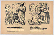 When the USSR conquers imperialist interests and Mexico’s reactions to her putative sons, José Chávez Morado Mexican, Lithograph on buff paper back with linen