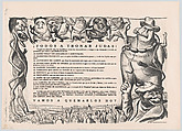 Poster entitled 'Let's all burn Judas' referring to political betrayal in Mexico and that leaders should be burned as Judas-like traitors, José Chávez Morado Mexican, Lithograph on buff paper backed with linen