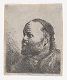 Bust of Man With Thick Lips, Jan Lievens Dutch, Etching; second state of two