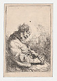 Sleeping Man, Jan Lievens Dutch, Etching; second state of three