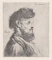 Bust of a Man with a Fur Cap, Jan Lievens Dutch, Etching; second state