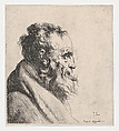 Bust of an Old Man, Jan Lievens Dutch, Etching; third state