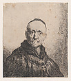 Bust of an Old Man, Frontal, Jan Lievens Dutch, Etching; first state