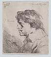 Bust of a Man in Profile to the Left, Jan Lievens Dutch, Etching; second state