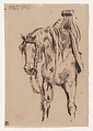 Goetz van Berlichingen's Horse, Eugène Delacroix (French, Charenton-Saint-Maurice 1798–1863 Paris), Pen and iron gall ink