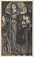 Alice, la Belle Pèlerine, Sir Edward Burne-Jones (British, Birmingham 1833–1898 Fulham), Graphite and black ink, heightened with white, on vellum; the head and shoulders on a subsidiary piece of vellum