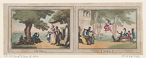 The Tinker and Swinging, Thomas Rowlandson  British, Hand-colored etching