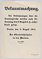 Bekanntmachung, Anonymous, Commercial lithograph