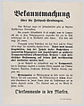 Bekanntmachung, Anonymous, Commercial lithograph