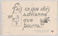 Fais ce que dois advienne que pourra, Fred Christol  French, Commercial color lithograph