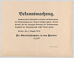 Bekanntmachung, Anonymous, Commercial lithograph