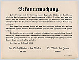 Bekanntmachung, Anonymous, Commercial lithograph