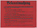 Bekanntmachung, Anonymous, Commercial lithograph