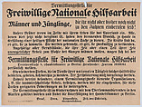 Vermittlungsstelle für Freiwillige, Anonymous, Commercial lithograph