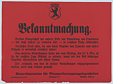 Bekanntmachung, Anonymous, Commercial lithograph