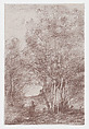 The Philosophers' Retreat (Le Repos des philosophes), Camille Corot  French, Transfer lithograph; second state of three
