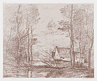 The Mill at Cuincy, Near Douai, Camille Corot French, Transfer lithograph; second state of two