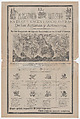 Broadsheet, on recto artist and artisans in hell with objects relating to their profession entitled 'The artistic purgatory, where the calaveras of artists and craftsmen lie', on verso skulls relating to different professions, José Guadalupe Posada  Mexican, Etching on zinc, woodcut, letterpress, relief printing