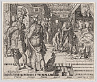 Jonadab Counselling Amnon, plate 1 from "The Story of Tamar and Amnon", Philips Galle Netherlandish, Engraving; first state of three