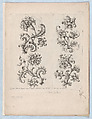 Series of Small Flower Motifs, Plate 1, Paul Androuet Ducerceau  French, Etching [printed from 2 plates]