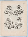 Series of Small Flower Motifs, Plate 4, Paul Androuet Ducerceau French, Etching
