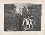 Disembarcation of 42 Mexican workers reduced by hunger in the Southern United States - Port of Manzanillo (1937), Alfredo Zalce  Mexican, Lithograph