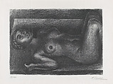 A naked woman laying down, her knees raised, David Alfaro Siqueiros Mexican, Lithograph