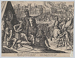 Plate 2: The city of Rome taken by Constable of Bourbon, from "The Triumphs of Charles V", Cornelis Boel Netherlandish, Etching and engraving
