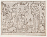 The Bridegroom Offering a Crown to the Bride, from a "Canticum Canticorum" block book, second edition, Anonymous, Netherlandish, 15th century Netherlandish, Woodcut printed in brown