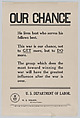 Our chance, United States Department of Labor  American, Commercial lithograph