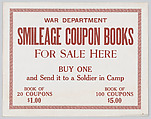 Smileage coupon books for sale here, Anonymous, American, 20th century American, Commercial color lithograph