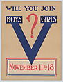 Will you join?, Anonymous, American, 20th century  American, Commercial color lithograph