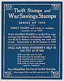 Thrift stamps and war savings stamps, Anonymous, American, 20th century  American, Commercial color lithograph