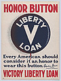 Honor Button, Heywood-Strasser & Voigt, Lithographic Co.  American, Commercial color lithograph