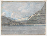 View of Lake Como, Francis Towne British, Pen and brown ink and watercolor