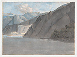 View of Lake Como with Monte Legnone, Francis Towne British, Pen and brown ink and watercolor