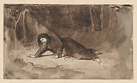 The Agony in the Garden, Eugène Delacroix French, Brush and brown and black ink wash