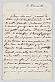 Letter to Théophile Gautier, Eugène Delacroix (French, Charenton-Saint-Maurice 1798–1863 Paris), Pen and brown ink on wove paper